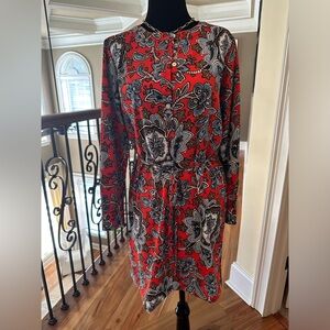 Loft dress, blue and red size small petite